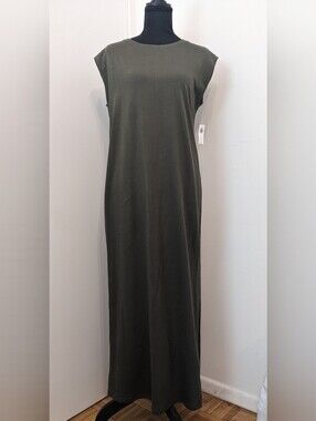 NWT Old Navy Sleeveless Olive Green Maxi Shift Dress